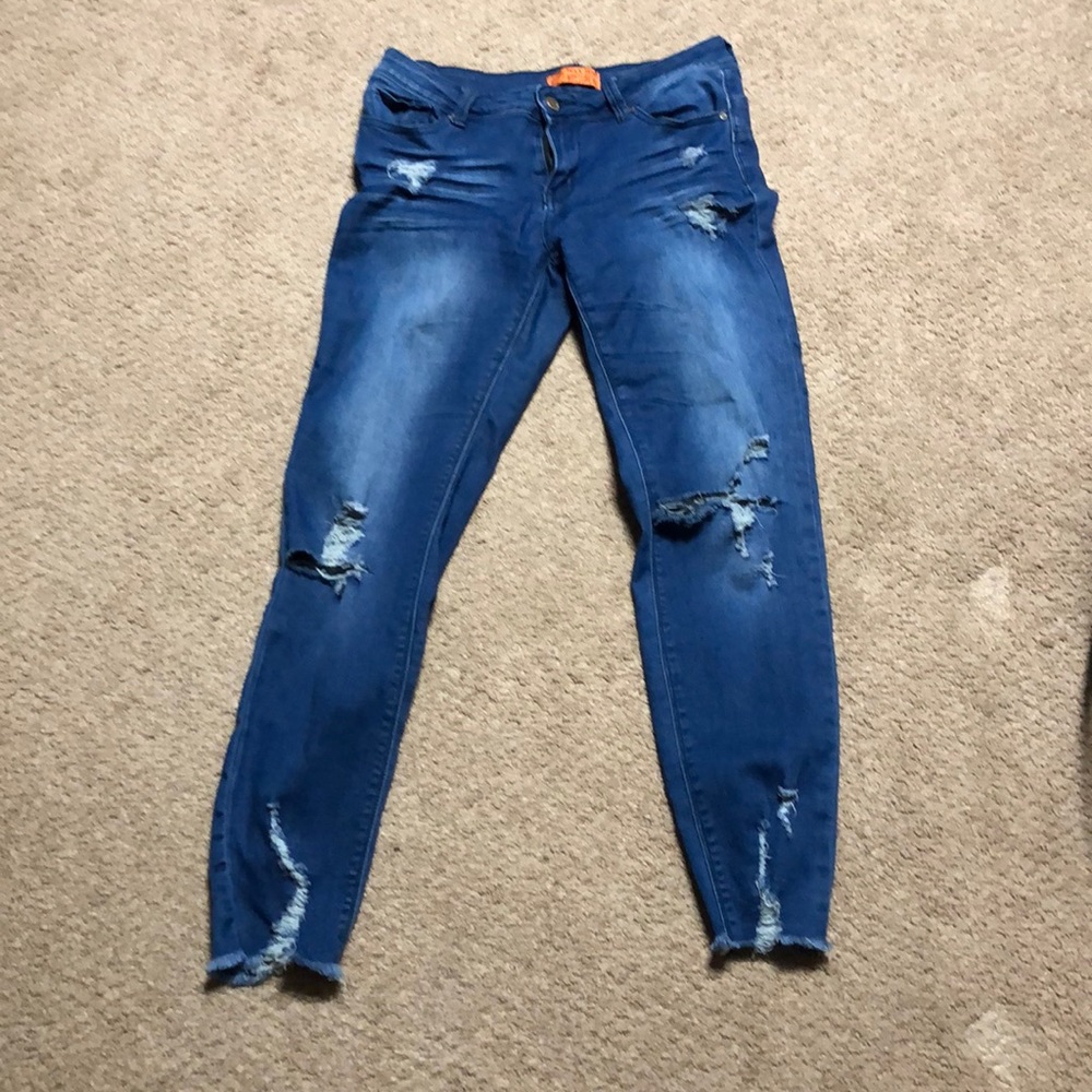 Size 9 high waisted distressed denim jean